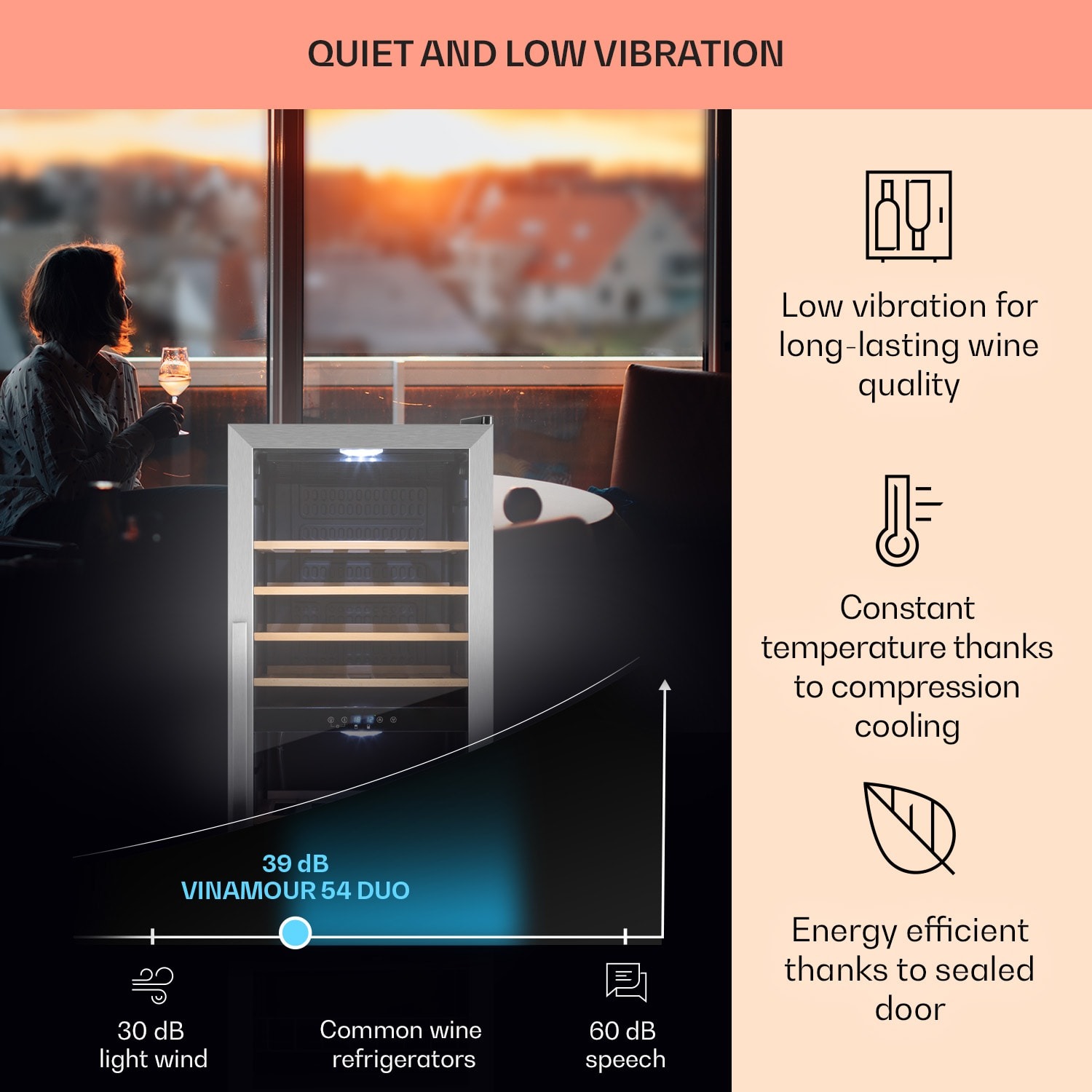 Klarstein Vinamour 54D vinoteka 03
